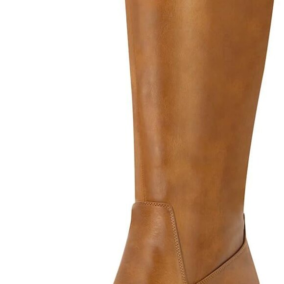 Brand New Knee High Boots for Women Square Toe Tall Chunky Heels Brown Size 9 - Picture 1 of 5